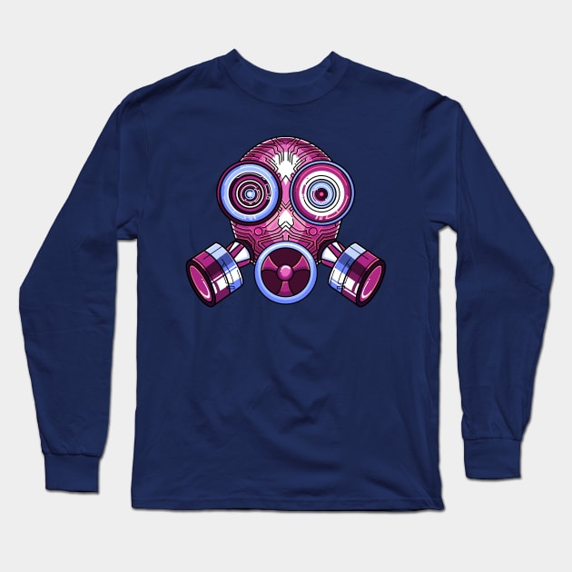 Pink Tech Gas mask Quarantine Social distancing T-Shirt Long Sleeve T-Shirt by nataliesnow24